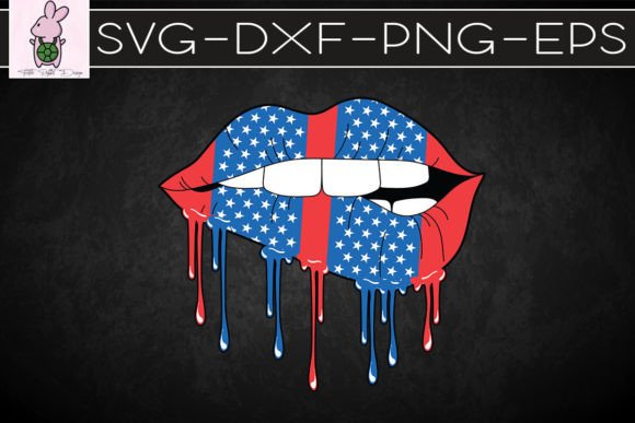 American Flag Lips SVG