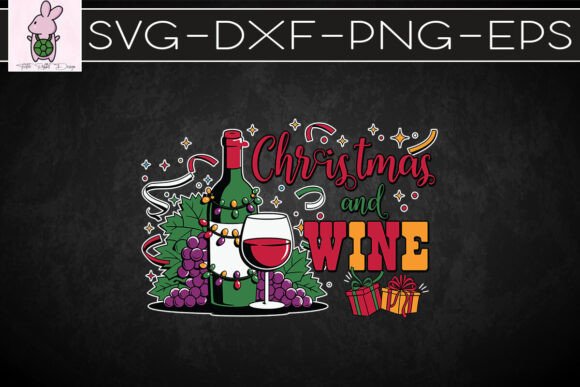 Christmas and Wine Alcohol SVG