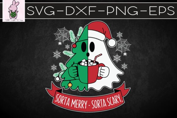 Cute Christmas Tree Ghost SVG