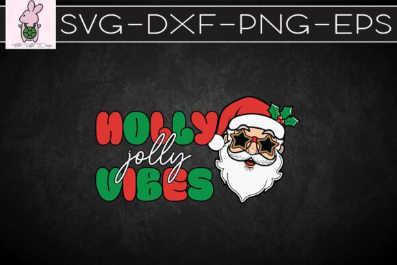 Holly Jolly Vibes Groovy Christmas SVG