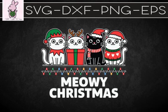 Meowy Christmas Happy Cat Year SVG