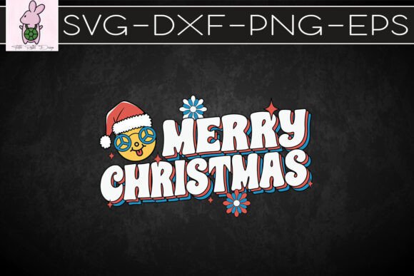 Merry Christmas Hippie Groovy SVG
