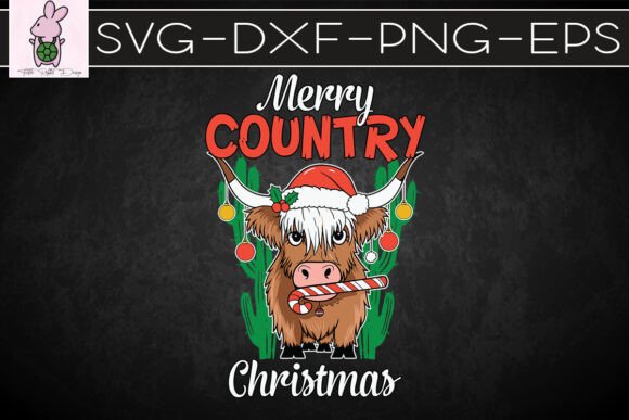 Merry Country Christmas Cow Chicken SVG