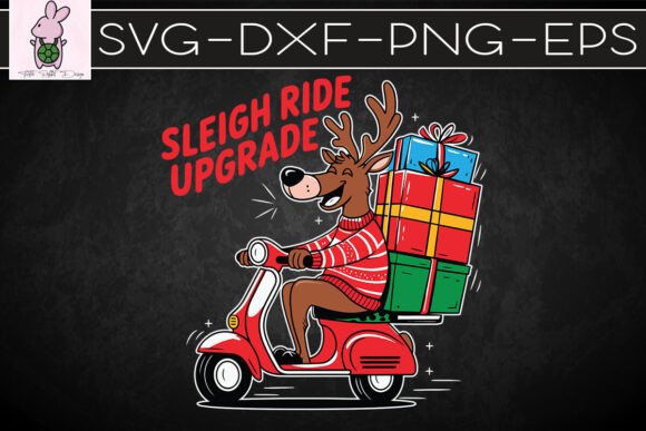 Reindeer Sleigh Ride Upgrade Xmas SVG