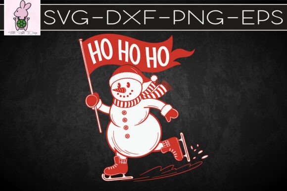 Retro Snowman Ho Ho Ho Christmas SVG