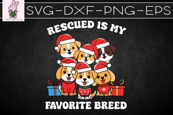 Xmas Dog Rescued is Favorite Breed SVG